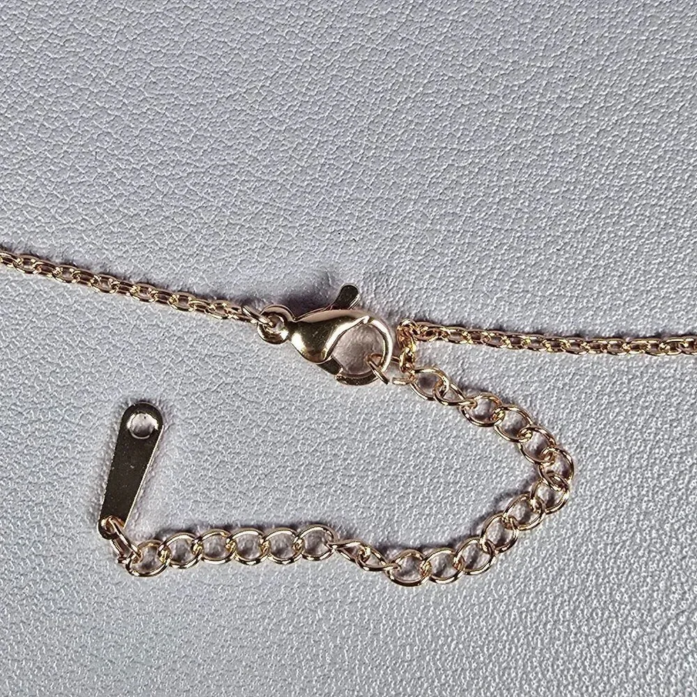 Rose Gold Plated‎ Necklace With Crystal Flower Pendant (NWOT)